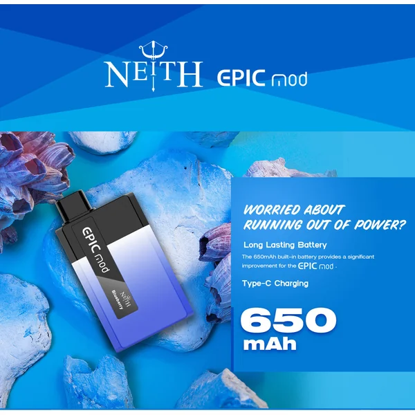 [Clearance sale] NEITH EPICMOD 5500 PUFF Cigarette électronique jetable kit rechargeable 650mAh 14ml (50mg)