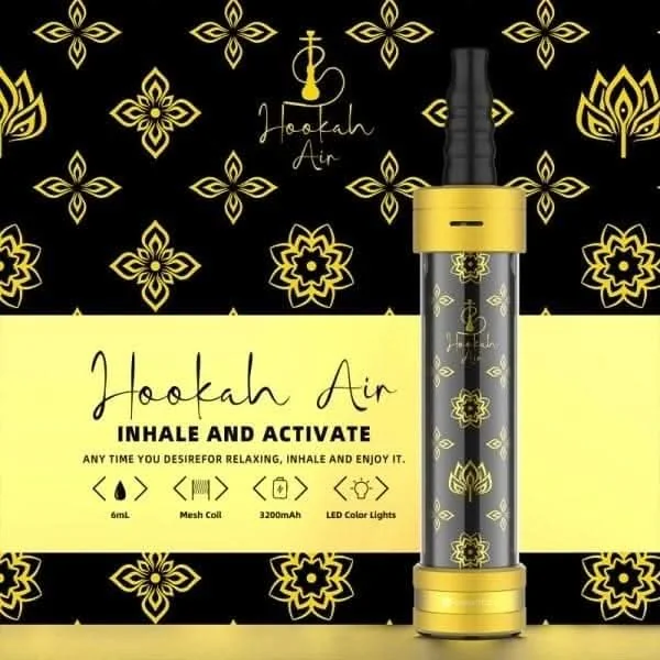 E-Chicha Portable Hookah Air ARABESQUE v1.5, 6ml, 3200mAh, 25-80W, Rechargeable via USB-C,