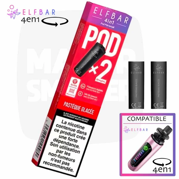 ELFBAR 4 en 1 | Pod Pastèque Glacée