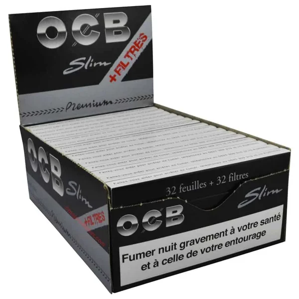 Feuille OCB Slim Tips x32 | Feuille à Rouler avec Carton