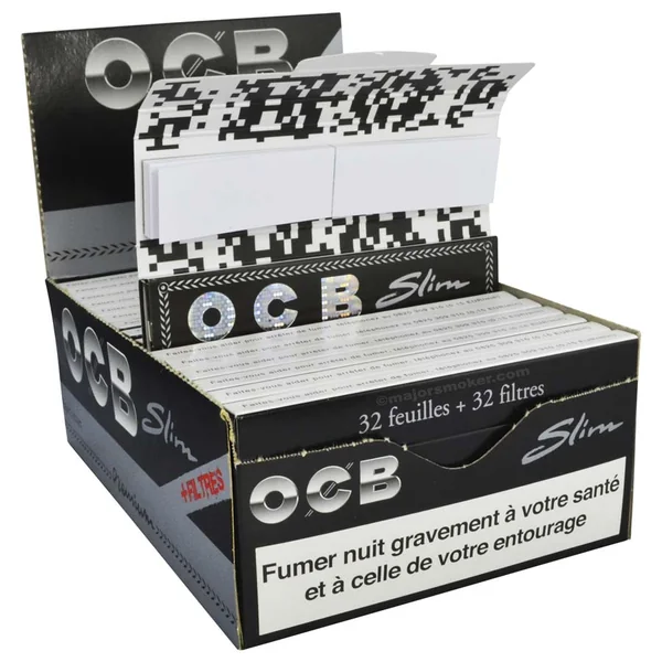 Feuille OCB Slim Tips x32 | Feuille à Rouler avec Carton