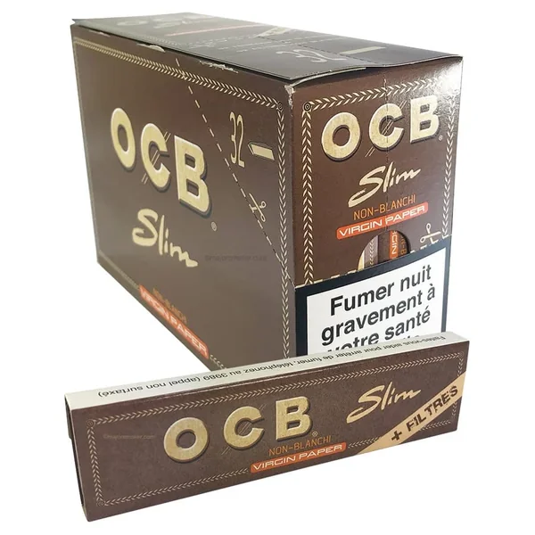 Feuille OCB Slim Virgin + Tips Filtre x32 | Papier a Rouler