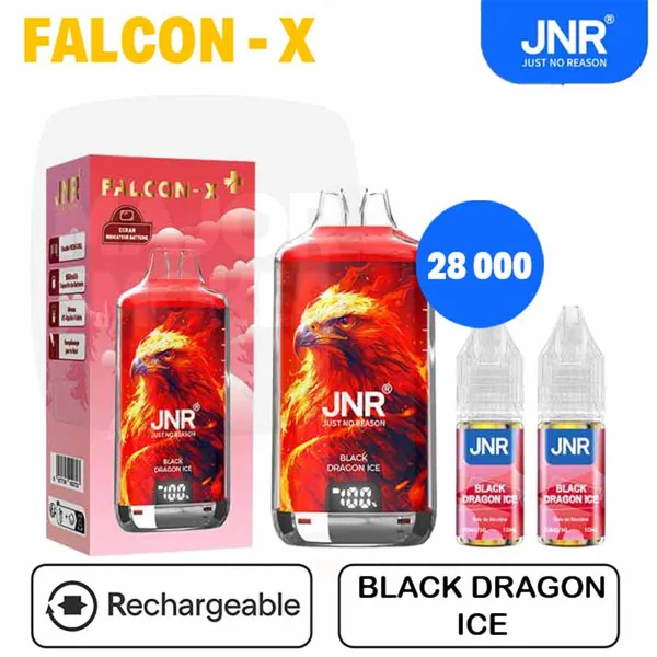 JNR Flacon X 28000 20 mg | Saveur Black Dragon Ice | Puff Rechargeable 28k