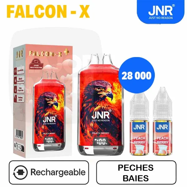JNR Flacon X 28000 20 mg | Saveur Peach Berry | Puff Rechargeable 28k