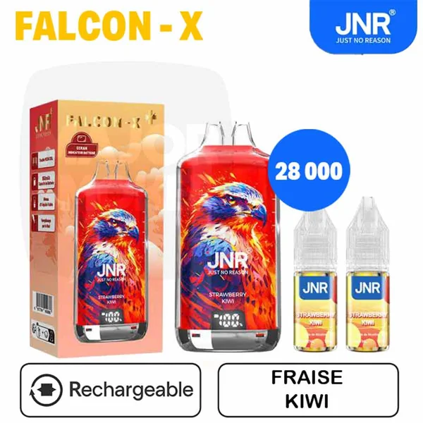 JNR Flacon X 28000 20 mg | Saveur Strawberry Kiwi | Puff Rechargeable 28k