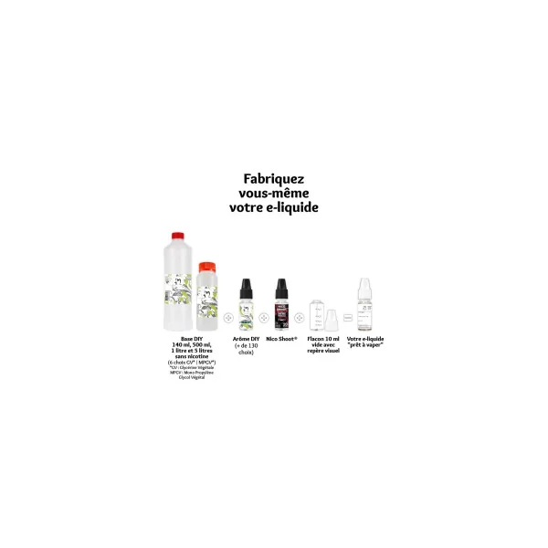 Pack DIY 6 mg/ml : 500 ml base DIY et 27 Nico Shoot®