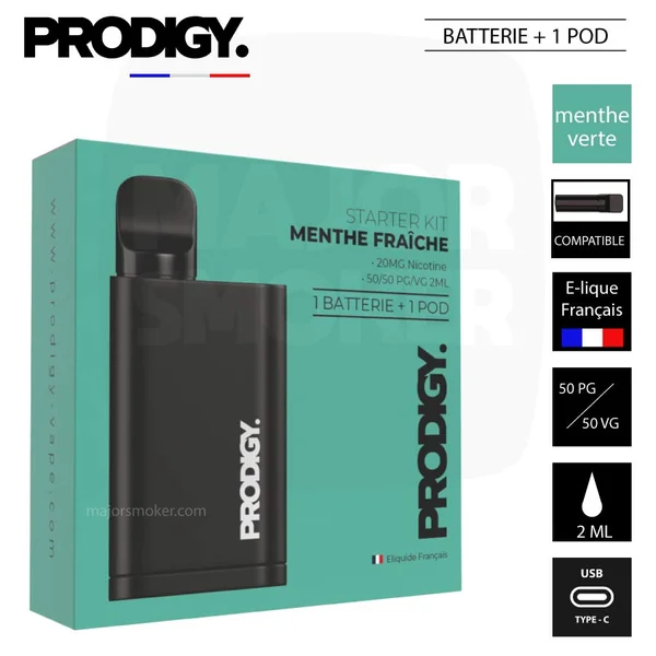 Prodigy KIT | Saveur au choix 10mg | Puff rechargeable