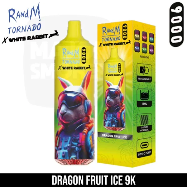 Puff 9000 Random Tornado x White Rabbit | Saveur Dragon Fruit Ice
