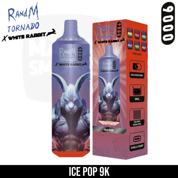 Puff 9000 Random Tornado x White Rabbit | Saveur Ice Pop