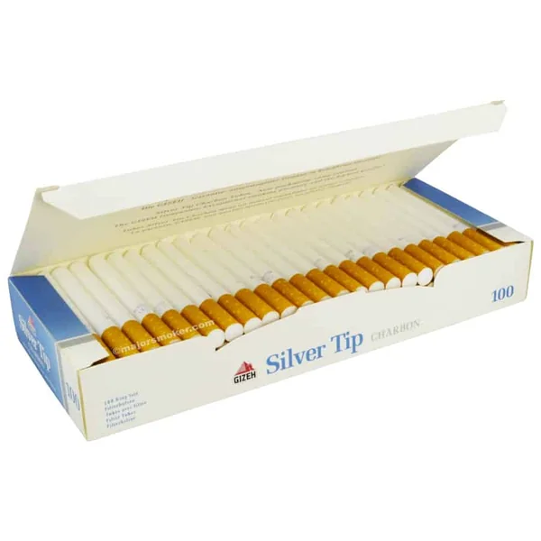 Tube GIZEH Charbon 100 Silver Tip x1 (100 Tubes) 1,50€