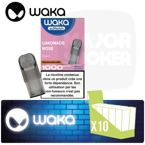 Waka Pod soMatch Mini x10 | Saveur Limonade Rose