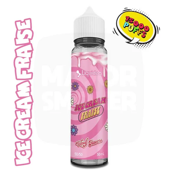 Wpuff Ice Cream Fraise 50ml | E liquide Puff Ice Cream Fraise Liquideo